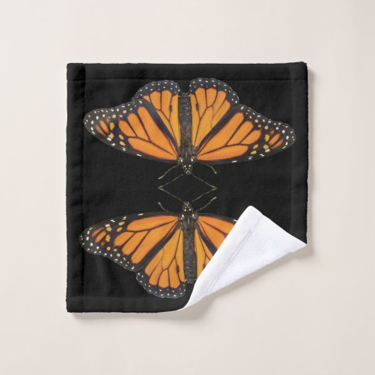 Vibrant Monarch Butterfly Wing Photography Bad Handdoek (Wasdoekje)