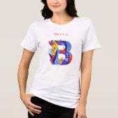 Vibrant monogram - letter B | Artistieke verjaarda Tri-Blend Shirt (Voorkant)