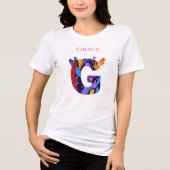 Vibrant monogram - letter G | Artistieke verjaarda Tri-Blend Shirt (Voorkant)