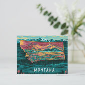 Vibrant Montana Kaart Kunst (Staand voorkant)