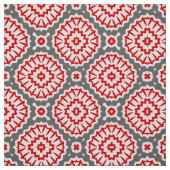 Vibrant Moroccan Enic Red White Pattern Stof (Swatch)