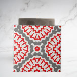 Vibrant Moroccan Enic Red White Pattern Tegeltje<br><div class="desc">Levendig ontwerp voor moderne keramische tegel met een naadloos patroon van geometrische vormen in rood en wit op een grijze achtergrond.</div>