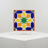 Vibrant Moroccan Geometric Ceramic Tile Blue Tegeltje