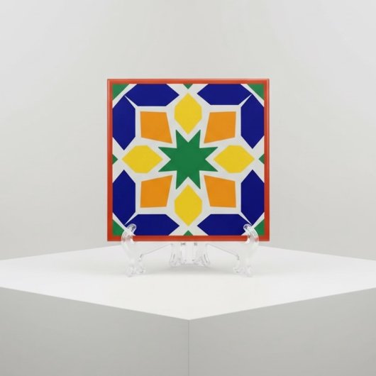 Vibrant Moroccan Geometric Ceramic Tile Blue Tegeltje