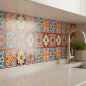 Vibrant Moroccan Geometric Ceramic Tile Blue Tegeltje