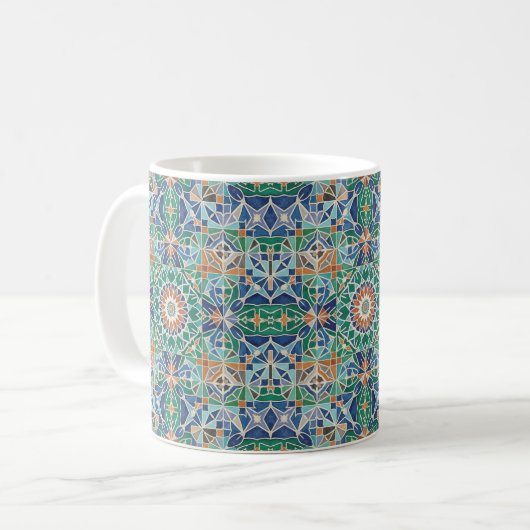 Vibrant Moroccan Zellige Tile Pattern  Koffiemok (Voorkant links)