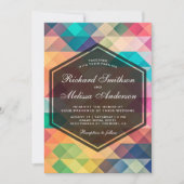 Vibrant Mosaic Geometric Weddenschap Kaart (Voorkant)