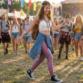 Vibrant Multicolor Diagonal Wave Leggings