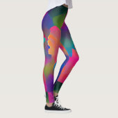 Vibrant multicolor mooie paarse gele fuchsie leggings (Rechts)