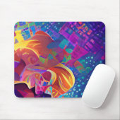 Vibrant multicolor mooie paarse gele fuchsie muismat (Met muis)