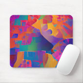 Vibrant multicolor mooie paarse gele fuchsie muismat (Met muis)