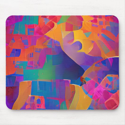 Vibrant multicolor mooie paarse gele fuchsie muismat (Voorkant)