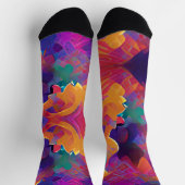 Vibrant multicolor mooie paarse gele fuchsie sokken (Top)