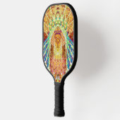 Vibrant Multicolor Psychedelic Abstract Pickleball Paddle (Links)