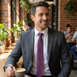 Vibrant Multicolor Striped Neck Tie Stropdas