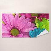 Vibrant Multicolored Daisy Floral Badhanddoek (Badhanddoek)