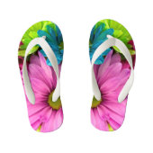 Vibrant Multicolored Daisy Floral Kinder Teenslippers (Voetbed)
