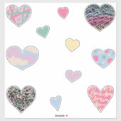 Vibrant Multicolored Hearts Sticker (Vel)