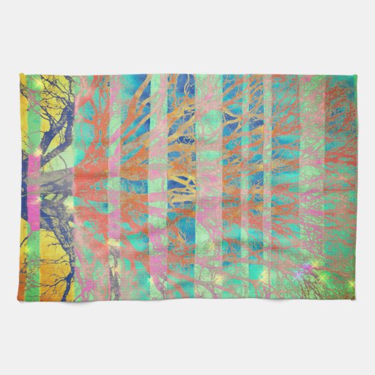 Vibrant Multicolored Turquoise Green Kitchen Towel Theedoek (Horizontaal)