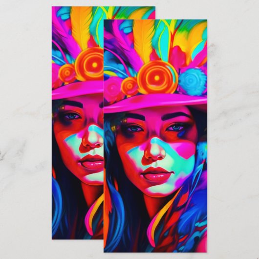 Vibrant Muse-Bladwijzer Menu (Voorkant / Achterkant)