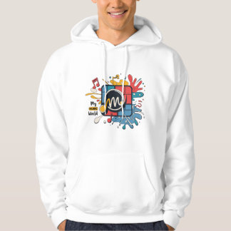 Vibrant Music Logo Design - "M" Mijn muziekwereld Hoodie