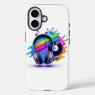 Vibrant Music Vibes Telefoonhoes – Vinyl Art iPhone 16 Hoesje