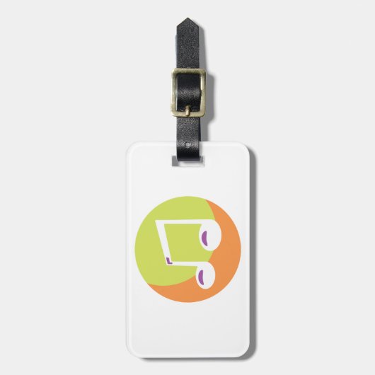 Vibrant Musical Note Double Eighth Bagagelabel (Voorkant verticaal)