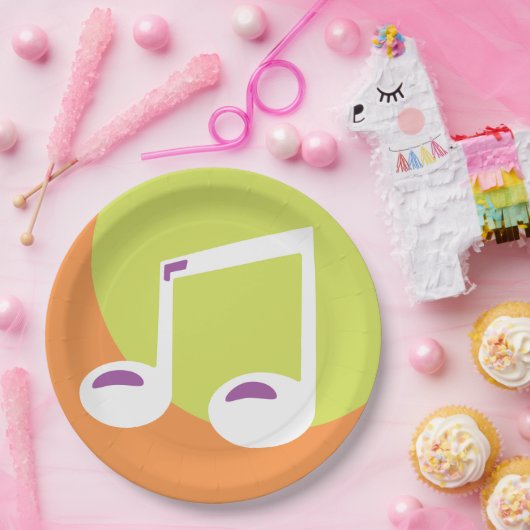 Vibrant Musical Note Double Eighth Papieren Bordje (Feest)