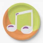 Vibrant Musical Note Double Eighth Papieren Bordje (Voorkant)