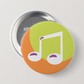 Vibrant Musical Note Double Eighth Ronde Button 7,6 Cm (Voorkant /achterkant)