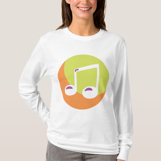 Vibrant Musical Note Double Eighth T-shirt (Voorkant)