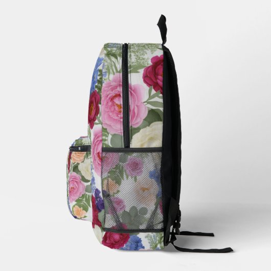 Vibrant Mystical Floral Lotus Celestial Pattern Bedrukte Rugzak (Rechts)