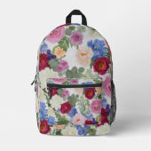 Vibrant Mystical Floral Lotus Celestial Pattern Bedrukte Rugzak (Voorkant)