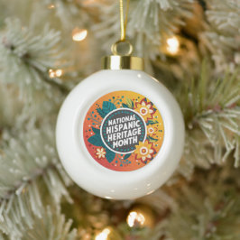 Vibrant Nationaal Spaans Erfgoed Maand Keramische Bal Ornament