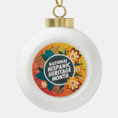 Vibrant Nationaal Spaans Erfgoed Maand Keramische Bal Ornament (Voorkant)