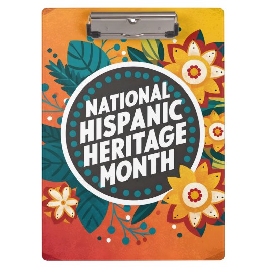 Vibrant Nationaal Spaans Erfgoed Maand Klembord (Voorkant)