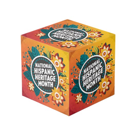Vibrant Nationaal Spaans Erfgoed Maand Kubus (Voorkant hoekig)