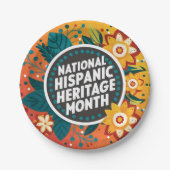 Vibrant Nationaal Spaans Erfgoed Maand Papieren Bordje (Voorkant)
