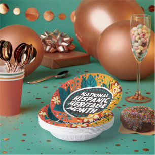 Vibrant Nationaal Spaans Erfgoed Maand Papieren Kommen