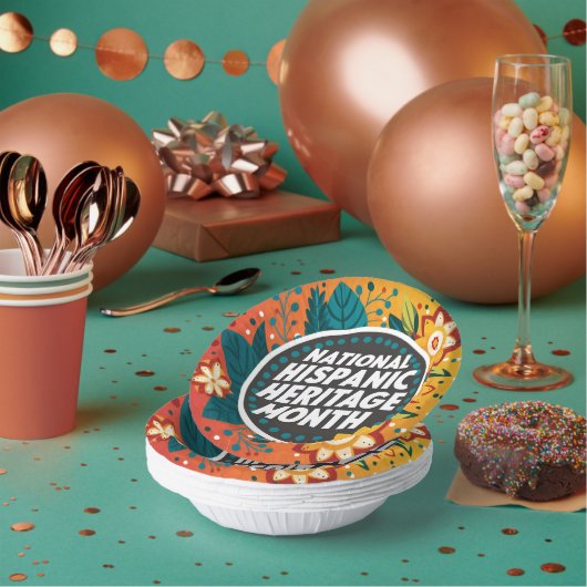 Vibrant Nationaal Spaans Erfgoed Maand Papieren Kommen (Multi)