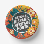 Vibrant Nationaal Spaans Erfgoed Maand Papieren Kommen (Voorkant)