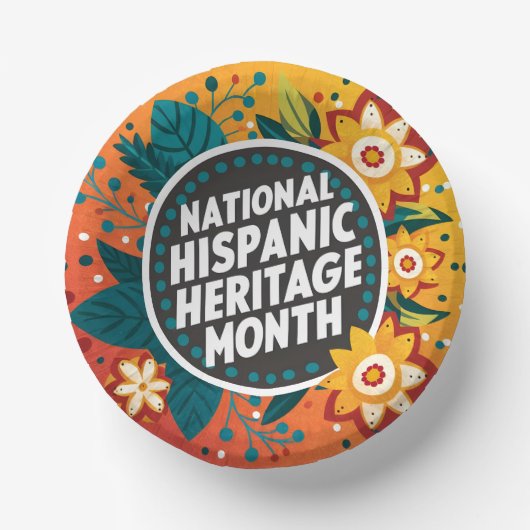 Vibrant Nationaal Spaans Erfgoed Maand Papieren Kommen (Voorkant)