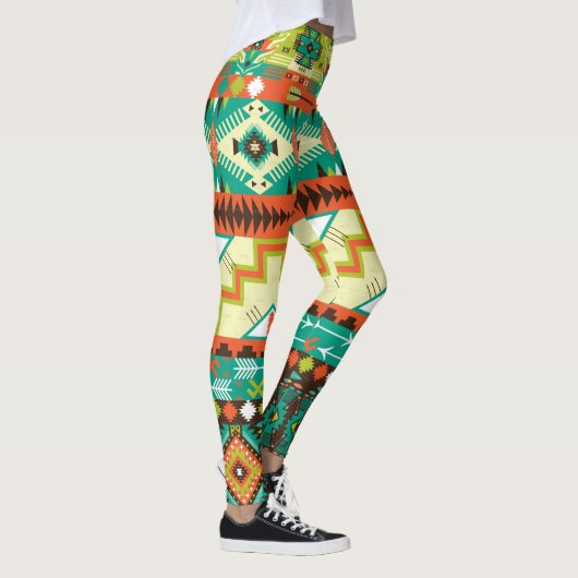 Vibrant Native American Design Leggings (Rechts)
