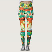 Vibrant Native American Design Leggings (Voorkant)