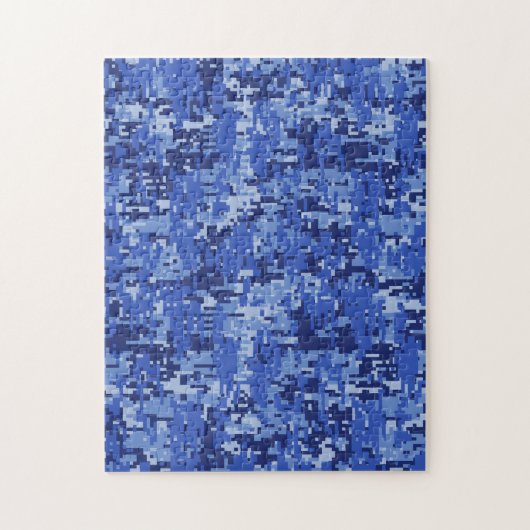 Vibrant Navy Blue Digital Camouflage Textuur Legpuzzel (Verticaal)