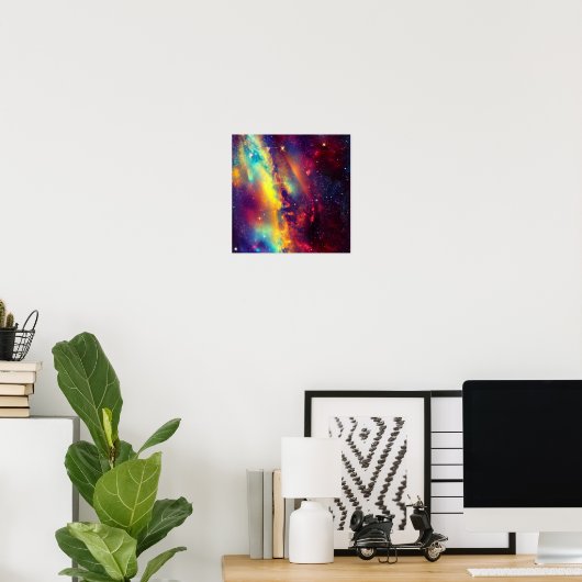 Vibrant Nebula Poster (Thuiskantoor)