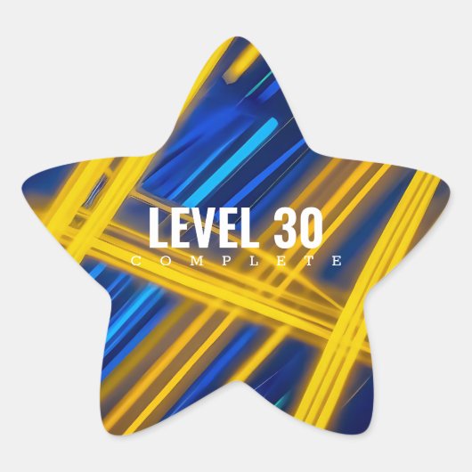 Vibrant Neon Abstract Chaotic Synthwave Light Ster Sticker (Voorkant)