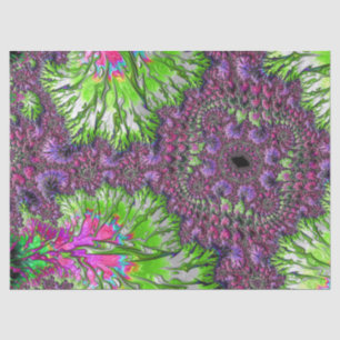 Vibrant Neon Colorful Trippy Groovy Fractal Art Tissuepapier