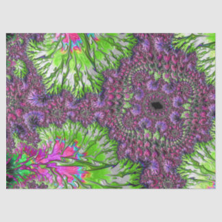 Vibrant Neon Colorful Trippy Groovy Fractal Art Tissuepapier