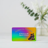 Vibrant Neon Fitness Nutrition Visitekaartje (Staand voorkant)